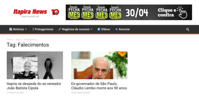 itapira news notas de falecimento